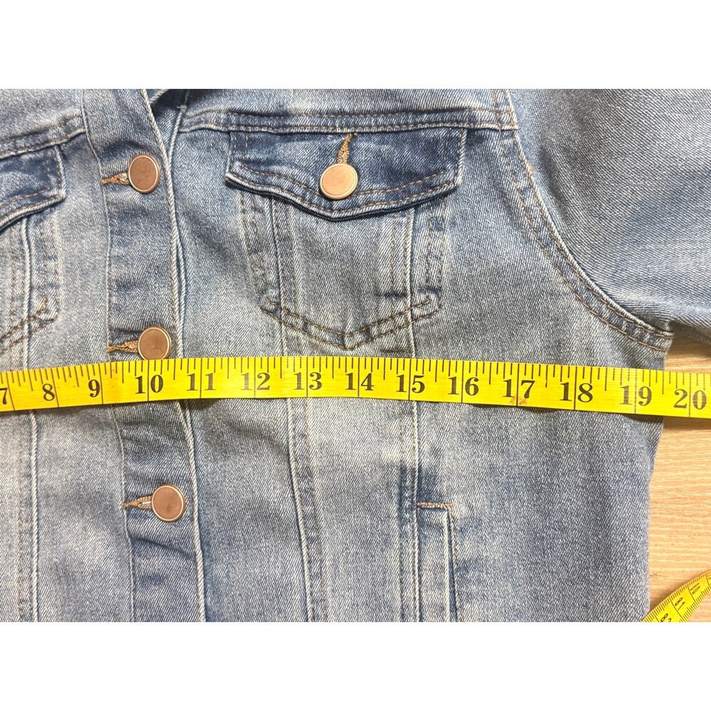 Dollhouse Distressed Denim Trucker Jacket Women's Size L - Picture 7 of 10